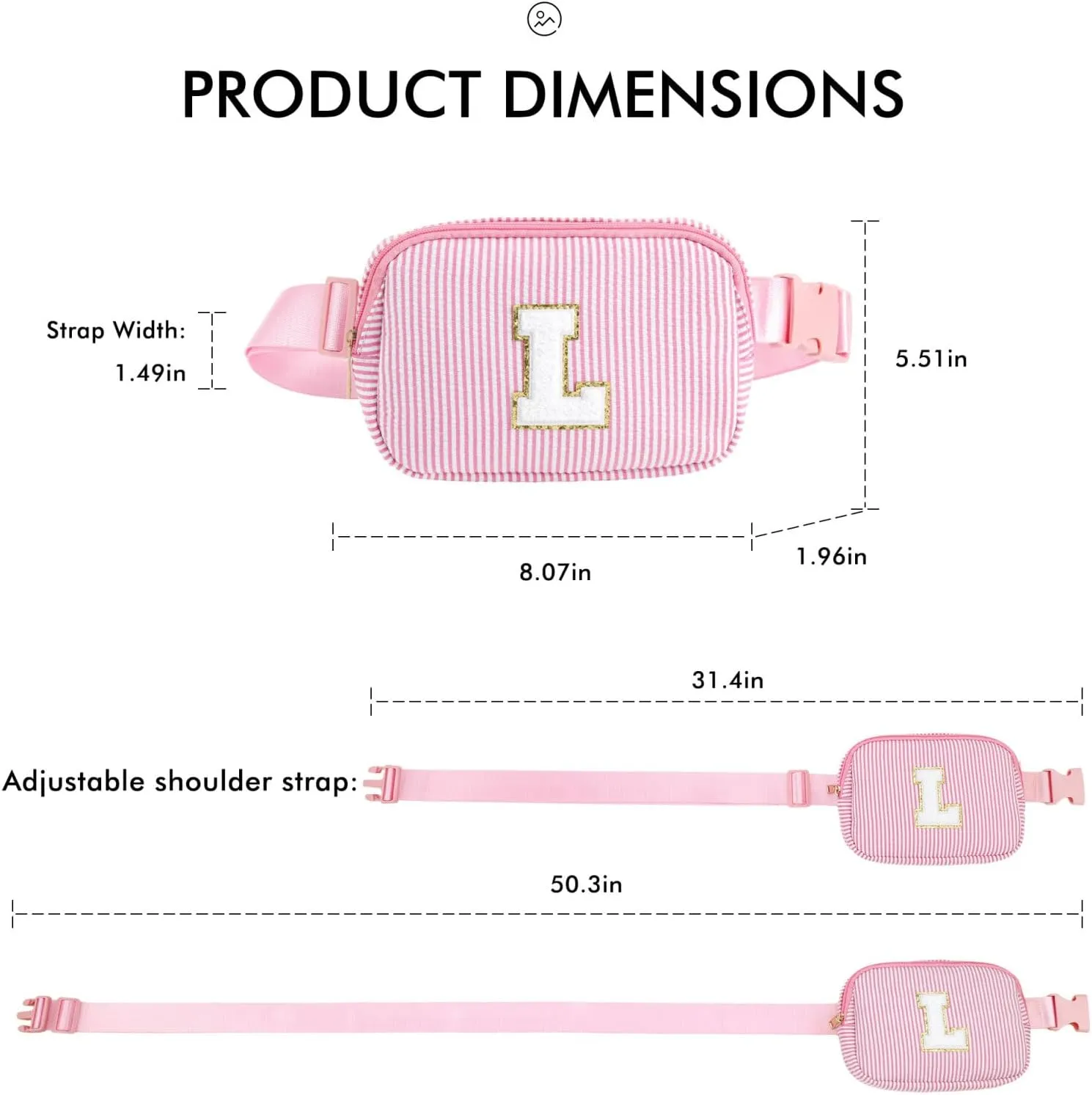 YOOLIFE Birthday Gifts for Kids - Initial Crossbody Bags for Kids Belt Bag Small Cross Body Bag for Woman Sling Bag Travel Gifts Birthday Gifts for 4 5 6 7 8 9 10 11 12 Year Old Girls Pink D