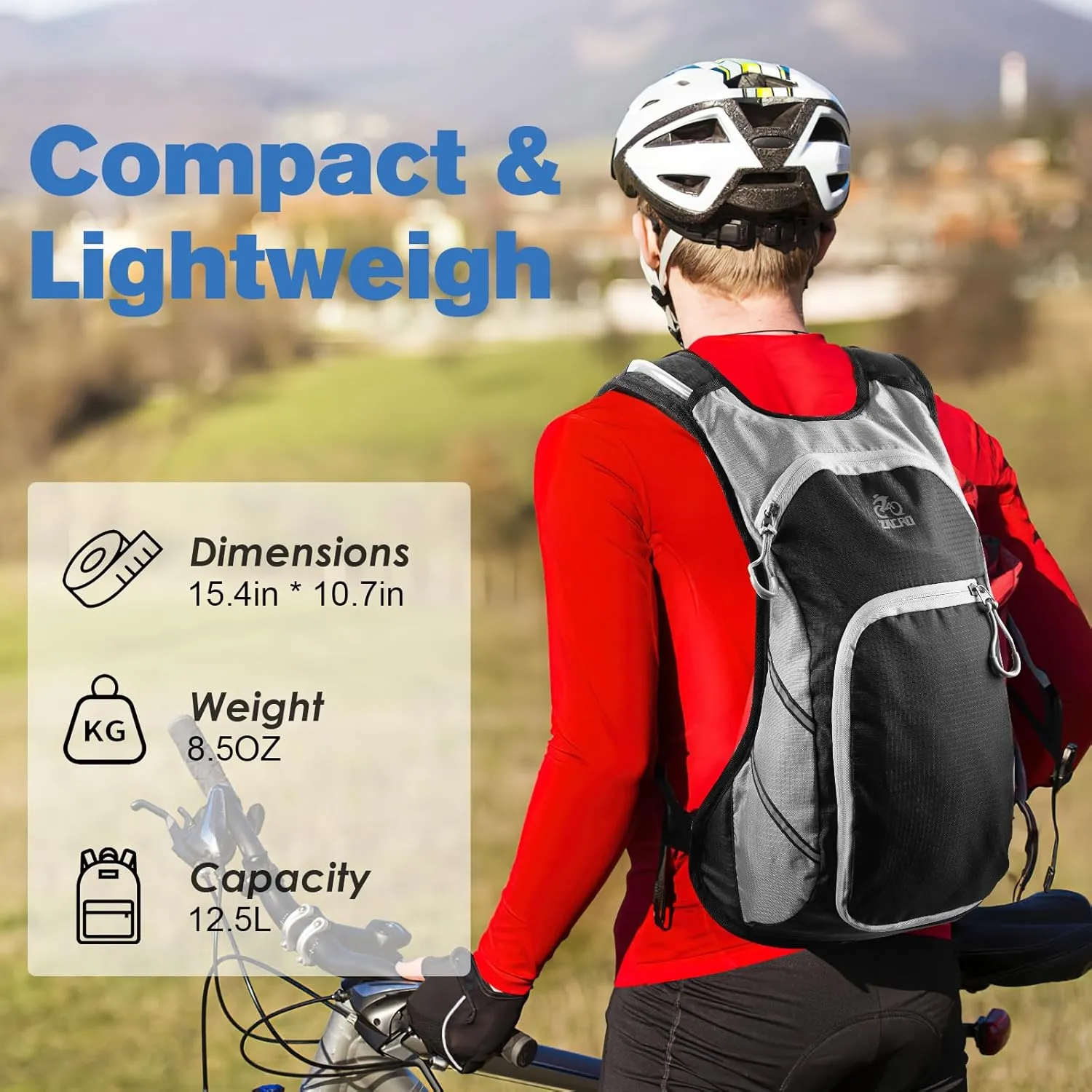 Zacro Hydration Backpack, Upgraded Leak Proof Hiking Backpack with 2L/3L TPU Water Bladder, Water Backpack for Running Hiking Biking Climbing, Lightweight Hydration Pack for Men & Women