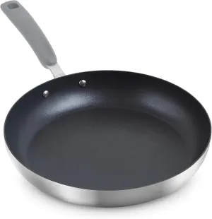 Zakarian by Dash 12" TruPro Nonstick Stainless Steel Fry Pan- Grey