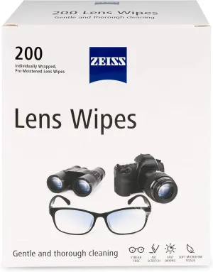 Zeiss Pre-Moistened Lens Cleaning Wipes, 6 x 5-Inches, 200 Count (Pack of 1)
