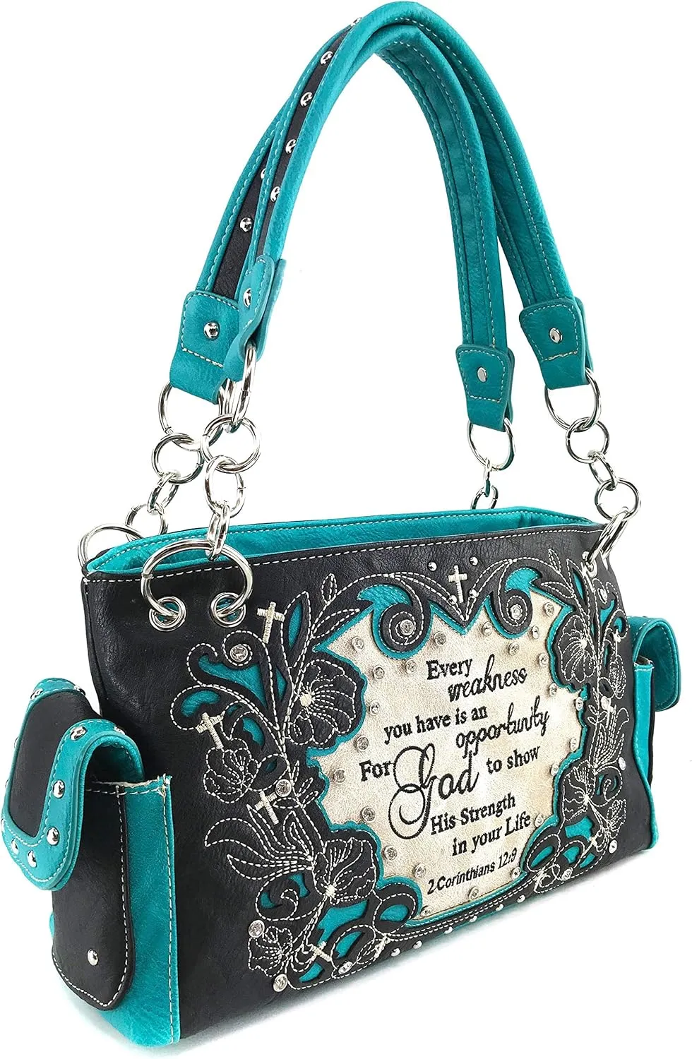 Zelris Bible Verse Corinthians 12:9 God Women Conceal Carry Shoulder Handbag