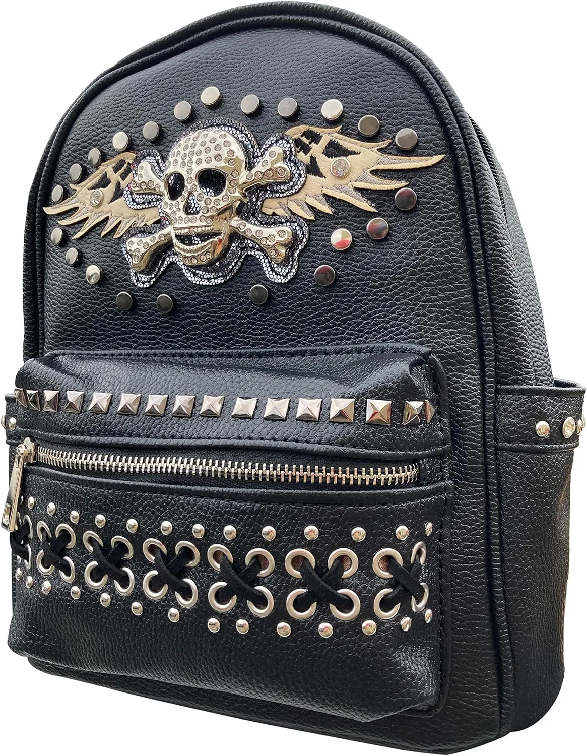 Zelris Skull Crossbones Angel Wings Heart Women Conceal Carry Handbag Purse