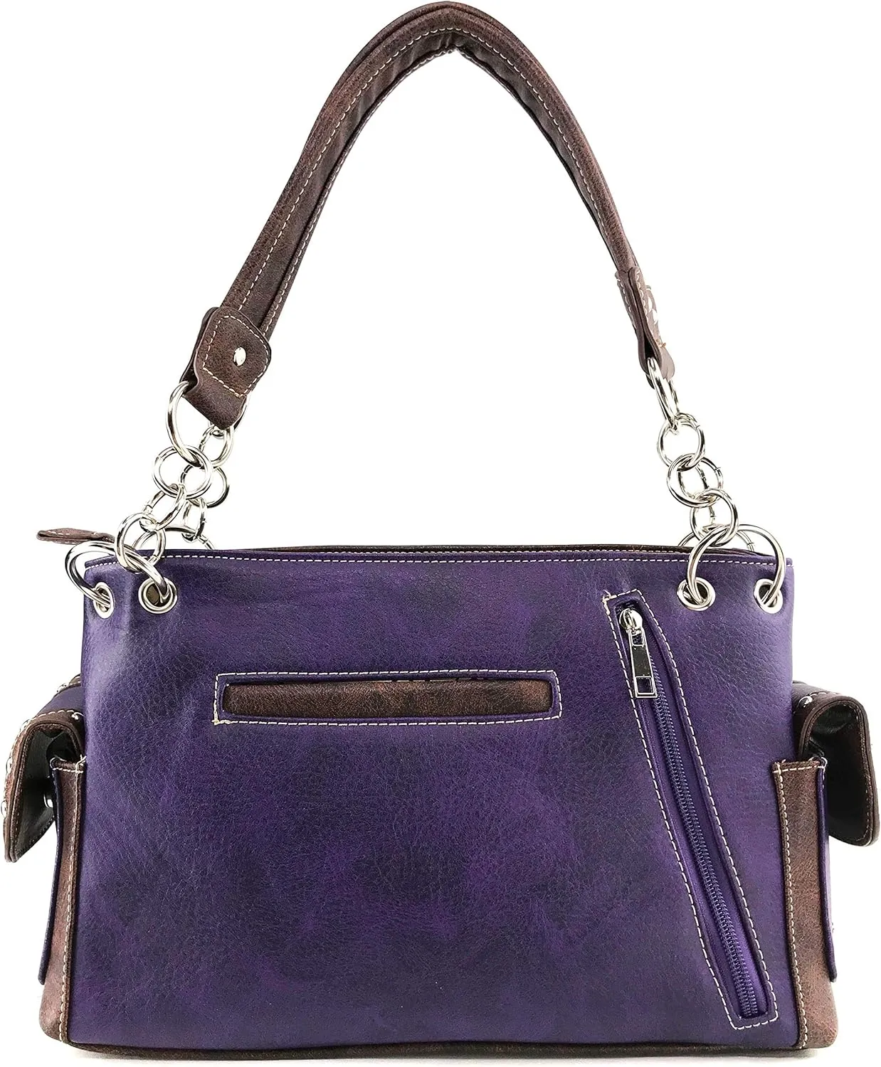 Zelris Western Moccasin Flower Buckle Women Conceal Carry Shoulder Handbag