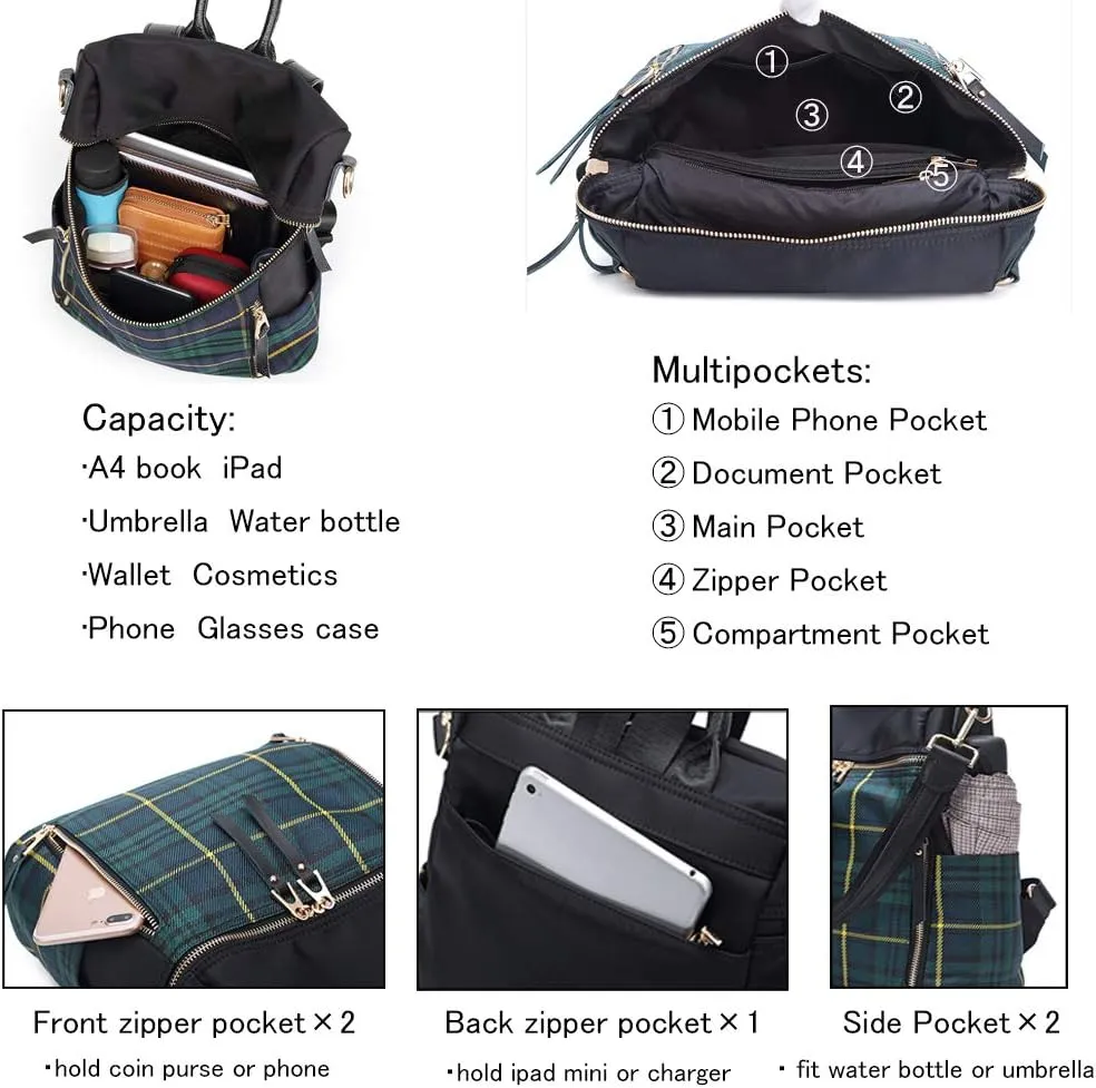 zhongningyifeng Women Backpack Purse Small Waterproof Nylon Rucksack Lightweight Fashion Casual Travel Ladies Shoulder Bag Daypack