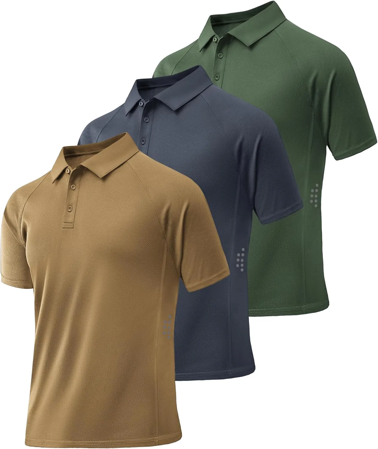 ZITY 3 Pack Mens Polo Shirts Short Sleeve Performance Moisture Wicking Business Casual Athletic Collared Golf Shirts for Men