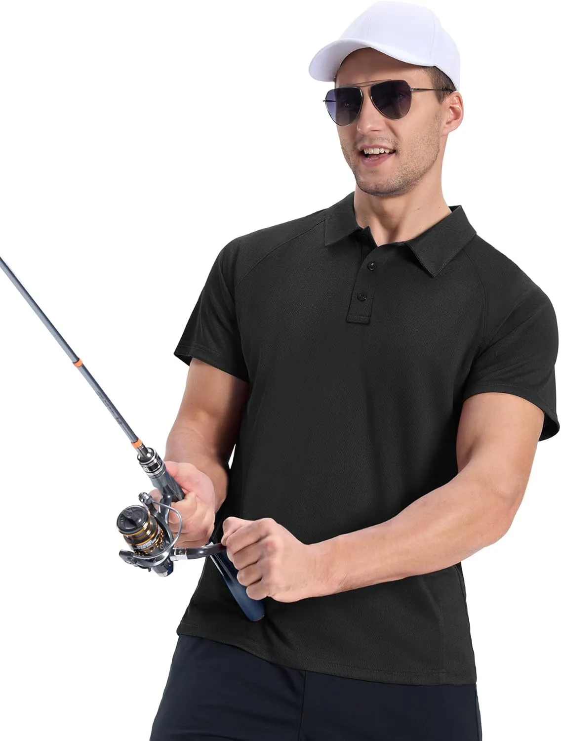 ZITY 3 Pack Polo Shirts for Men Cool Dry Outdoor Fishing Athletic Fit Short Sleeve Collared T-Shirts