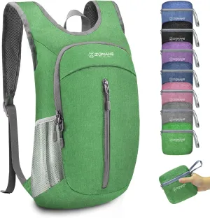 ZOMAKE 10L Ultra Lightweight Packable Backpack, Small Daypack Light Foldable Backpacks Water Resistant Day Bag for Hiking(Dark Green)