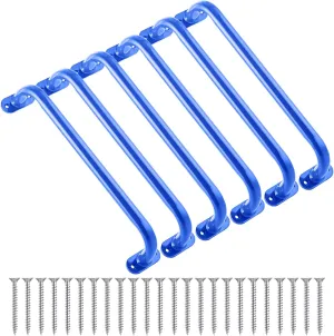 Zonon 6 Pcs Safety Playground Handles Swing Set Metal Safety Handles Outdoor Swing Set Accessories Grab Playset Handles Grips Climbing Frame for Play House Jungle(Blue, 17 Inch)