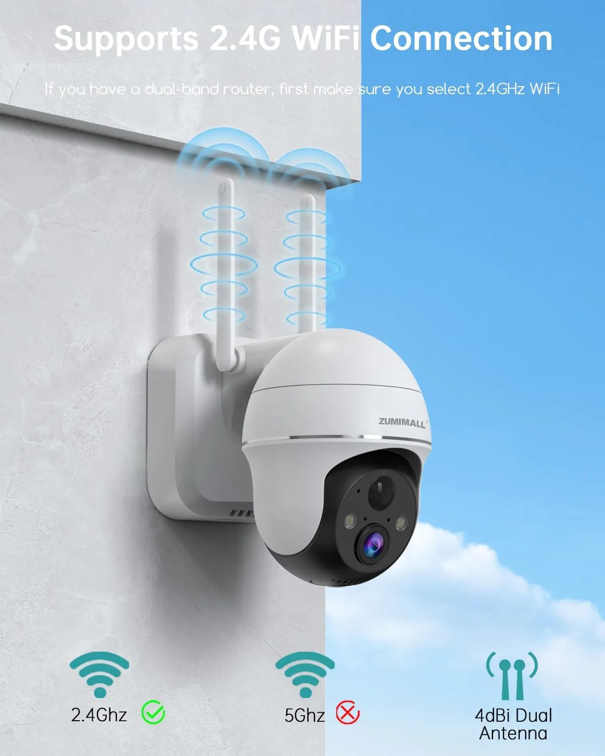 ZUMIMALL Security Cameras Wireless Outdoor - 2 Packs, 360° PTZ WiFi Battery Powered Cameras for Home Surveillance, Spotlight & Siren/PIR Detection/3MP Color Night Vision/2-Way Talk/IP66/Cloud